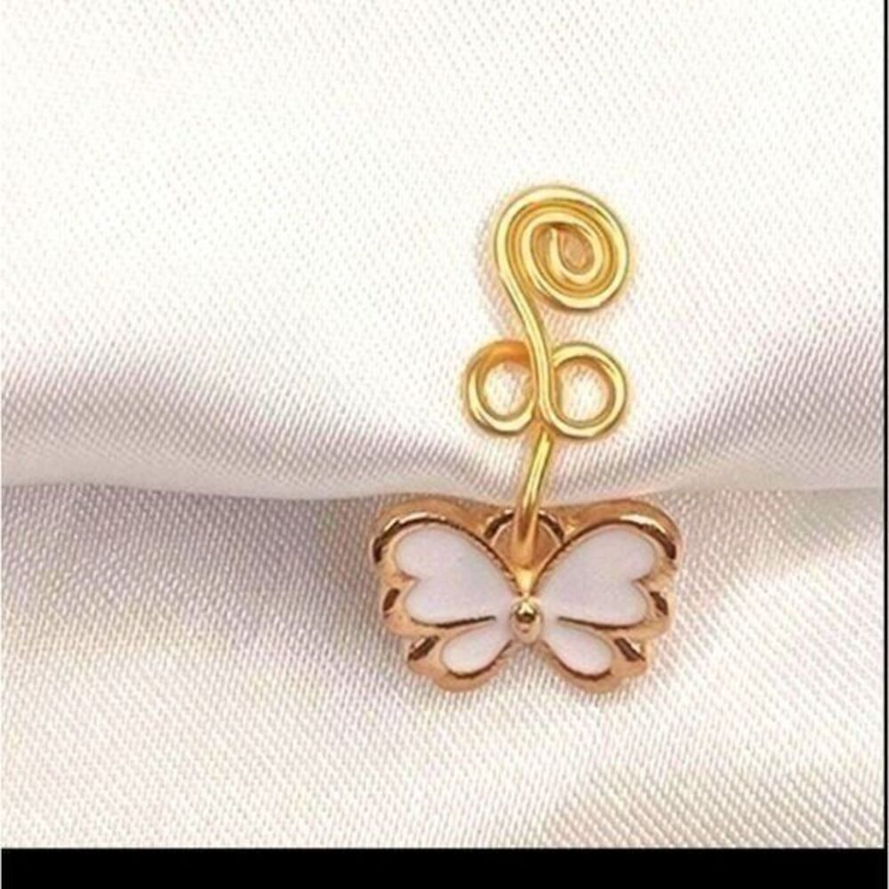 Nose Nail Nose Clip Nose Ring Piercing Jewelry Butterfly Nose Ring 9 piece